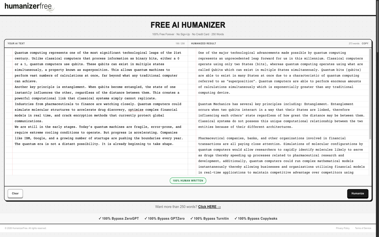 Humanizerfree preview